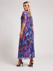 Yours Curve Black London Keyhole Mesh Dress - Image 3 of 4