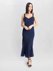 Gina Bacconi Blue Lorna Beaded Chiffon Dress And Jacket Set - Image 5 of 6