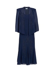 Gina Bacconi Blue Lorna Beaded Chiffon Dress And Jacket Set - Image 6 of 6