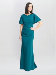 Gina Bacconi Blue Portia Crepe Maxi Dress - Image 3 of 5