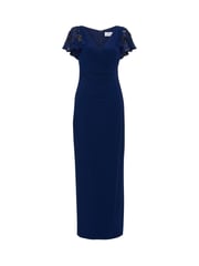 Gina Bacconi Blue Nicolette Jersey V-Neck Maxi Dress With Sequin Sleeve - Image 6 of 6