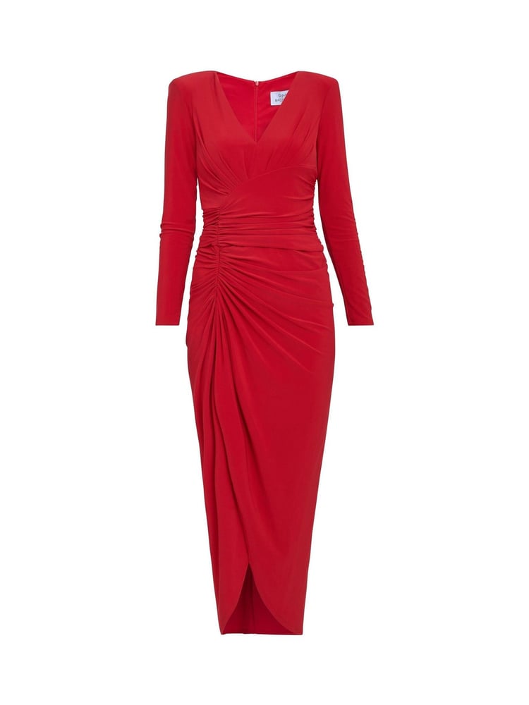 Gina Bacconi Red Julianna Jersey Dress - Image 6 of 6
