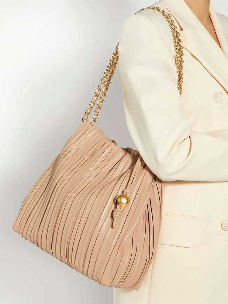 Dune London Pink Dominic Large Pleated Slouch Bag - Image 1 of 5 Dune London Pink Dominic Large Pleated Slouch Bag - Image 1 of 5