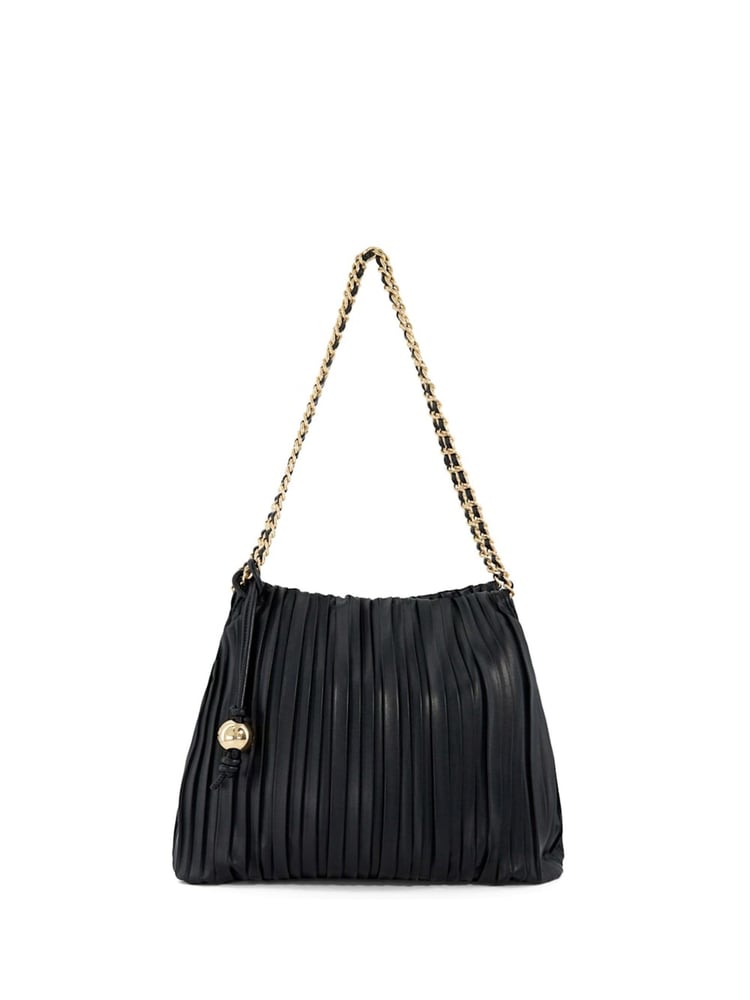 Dune London Black Dominic Large Pleated Slouch Bag - Image 2 of 5 Dune London Black Dominic Large Pleated Slouch Bag - Image 2 of 5