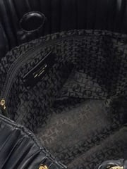Dune London Black Dominic Large Pleated Slouch Bag - Image 5 of 5