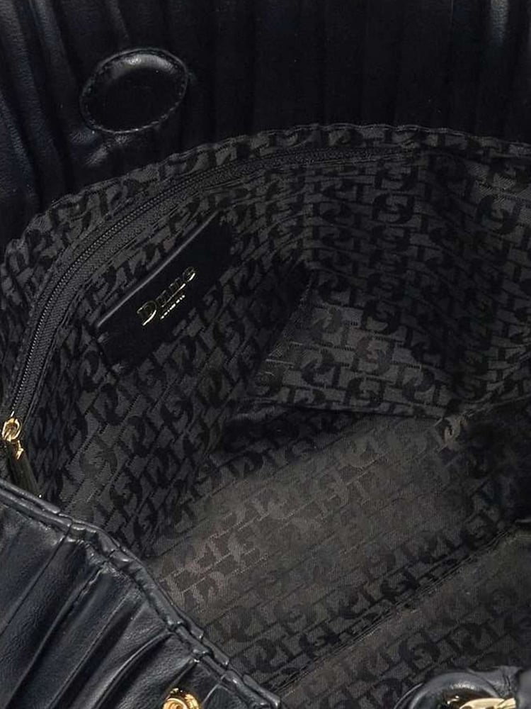 Dune London Black Dominic Large Pleated Slouch Bag - Image 5 of 5 Dune London Black Dominic Large Pleated Slouch Bag - Image 5 of 5