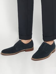 Dune London Blue Stanley Soft Leather Gibson Shoes - Image 1 of 6