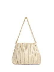 Dune London Cream Dominic Large Pleated Slouch Bag - Image 3 of 5