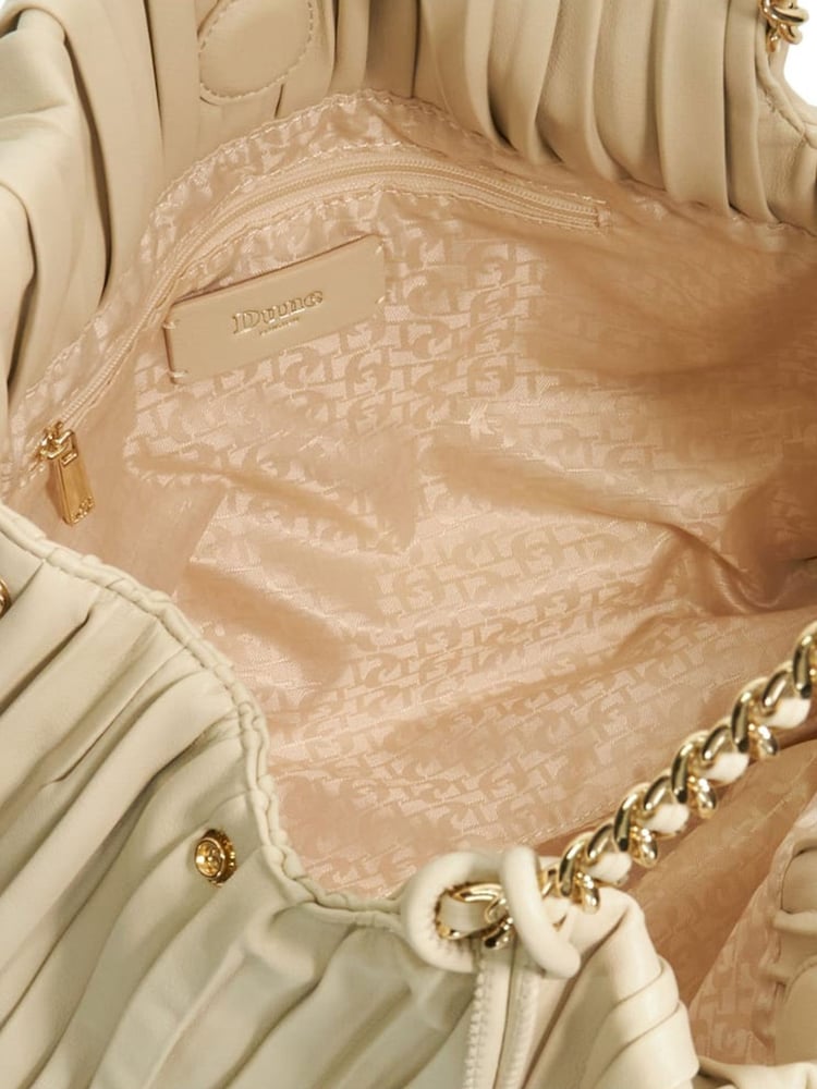 Dune London Cream Dominic Large Pleated Slouch Bag - Image 5 of 5