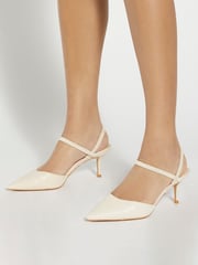 Dune London Cream Standard Fit Classical Elasticated Open Court Shoes - Image 1 of 6