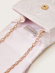 Monsoon Pink Pearly Bow Bridesmaid Lace Bag - Image 4 of 4