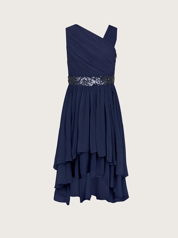 Monsoon Blue Abigail One-Shoulder Prom Dress - Image 1 of 3