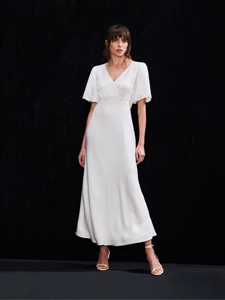 Ro&Zo White Tie Back Maxi Dress - Image 1 of 4