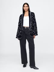Gap Navy Blue Oversized Fringe Shawl Cardigan - Image 3 of 5