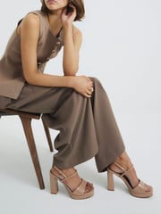 River Island Pink Sling Back Platform Sandals - Image 1 of 4