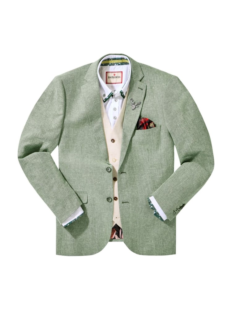 Joe Browns Green Linen Blend Blazer - Image 2 of 5