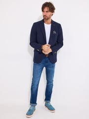 Joe Browns Blue Pinstripe Seersucker Suit Blazer - Image 5 of 7