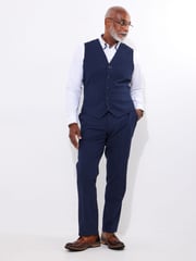Joe Browns Blue Pinstripe Seersucker Suit Trousers - Image 2 of 5