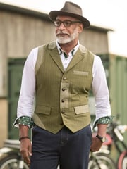 Joe Browns Green Striped Waistcoat - Image 1 of 7