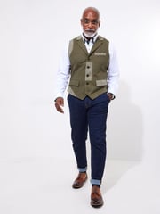 Joe Browns Green Striped Waistcoat - Image 4 of 7