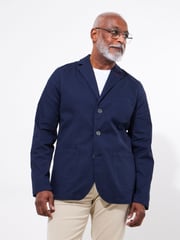 Joe Browns Blue Vintage Workwear Twill Blazer - Image 6 of 7