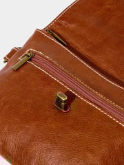 Joe Browns Brown Studded Washed Leather Cross-Body Bag - Image 6 of 7