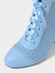 Joe Browns Blue Vintage Boucle Lace-Up Ankle Boots - Image 4 of 4