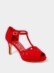 Joe Browns Red Cut-Out Detail Peep Toe T-Bar Heels - Image 5 of 6