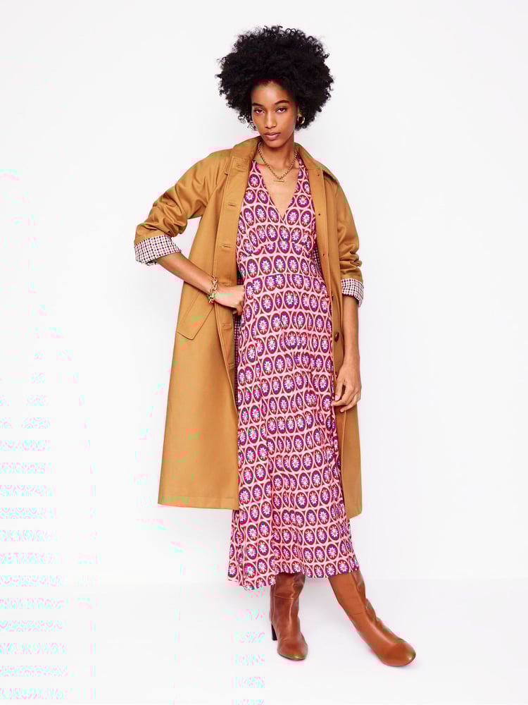 Boden Red Kristen Pleated Jersey Dress - Image 1 of 6
