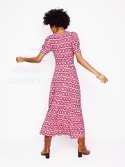 Boden Red Kristen Pleated Jersey Dress - Image 3 of 6