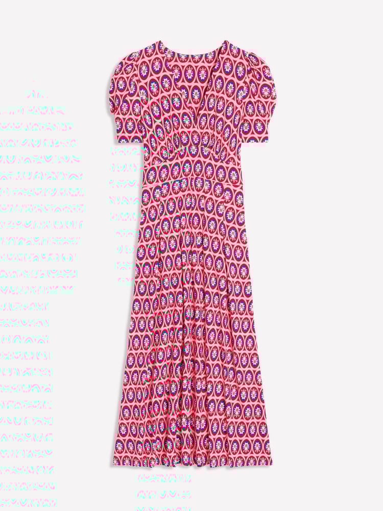 Boden Red Kristen Pleated Jersey Dress - Image 6 of 6
