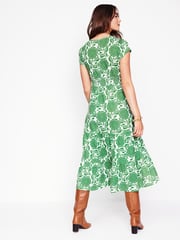 Boden Green Tiered Jersey Midi Dress - Image 3 of 6