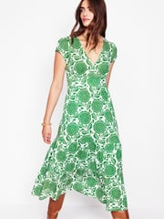 Boden Green Tiered Jersey Midi Dress - Image 4 of 6