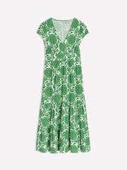 Boden Green Tiered Jersey Midi Dress - Image 6 of 6