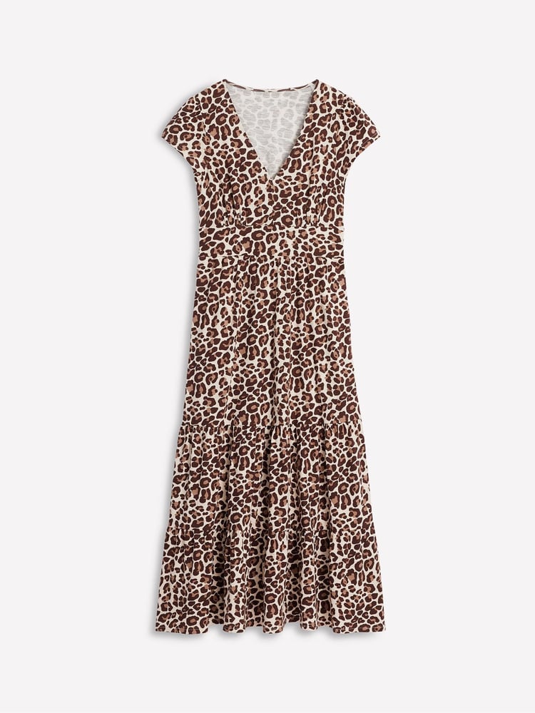 Boden Brown Tiered Jersey Midi Dress - Image 5 of 5 Boden Brown Tiered Jersey Midi Dress - Image 5 of 5