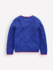 Boden Blue Bow Evelyn Fun Logo Cardigan - Image 2 of 3
