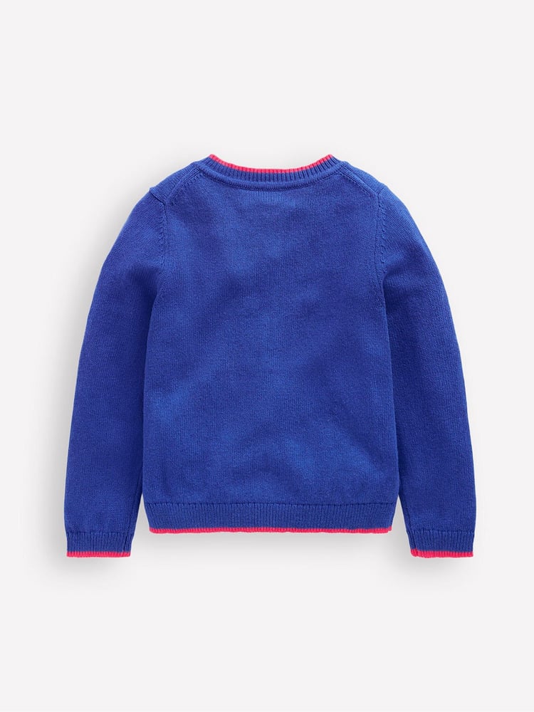 Boden Blue Bow Evelyn Fun Logo Cardigan - Image 2 of 3