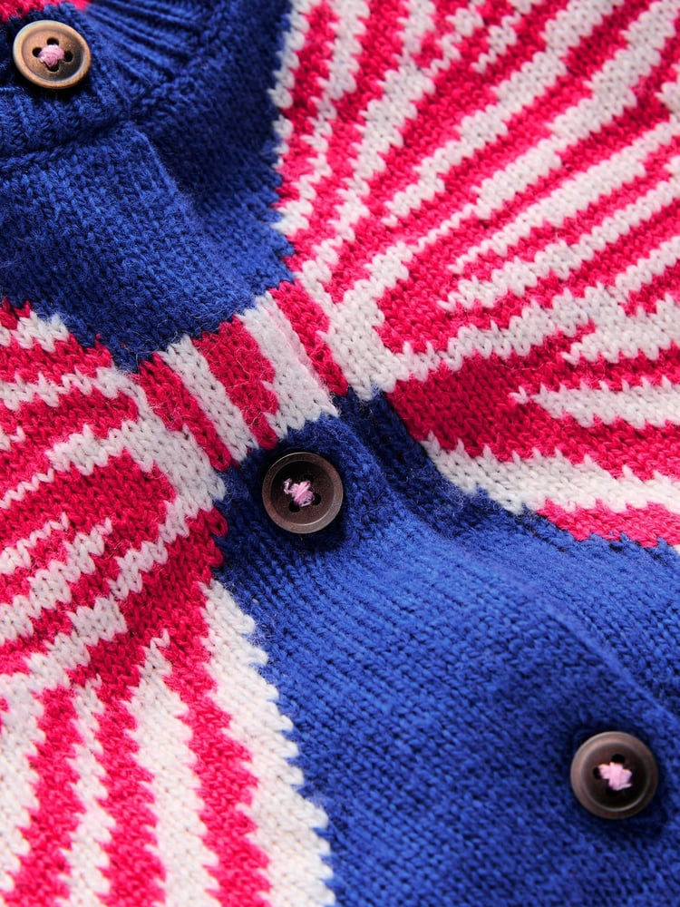 Boden Blue Bow Evelyn Fun Logo Cardigan - Image 3 of 3