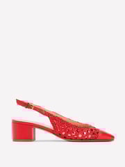 Boden Red Block Heel Slingback Shoes - Image 2 of 5