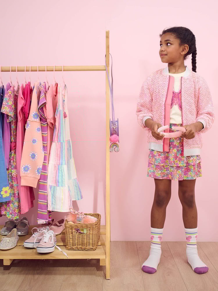 Hatley Pink Pearl Mermaid Sequins Bomber Jacket - Image 1 of 3
