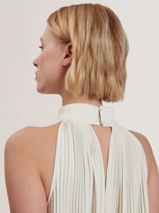 Ted Baker White Akala Pleated V-Neck Maxi Dress - Image 2 of 5