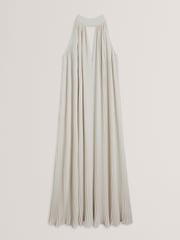 Ted Baker White Akala Pleated V-Neck Maxi Dress - Image 4 of 5