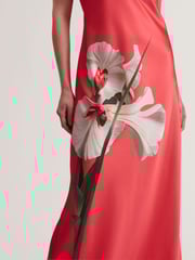 Ted Baker Orange Ajima-Halter Neck Bias Cut Maxi Dress - Image 2 of 5