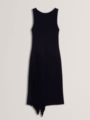 Ted Baker Blue Azzina Knit Slash Neck Dress With Pleat Panel - Image 4 of 5