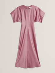 Ted Baker Pink Fianaa Slouch Sleeve Waisted Column Dress - Image 4 of 5