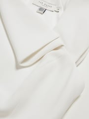 Ted Baker White Bayree-Asymmetric Folded Neckline Midi Dress - Image 5 of 5