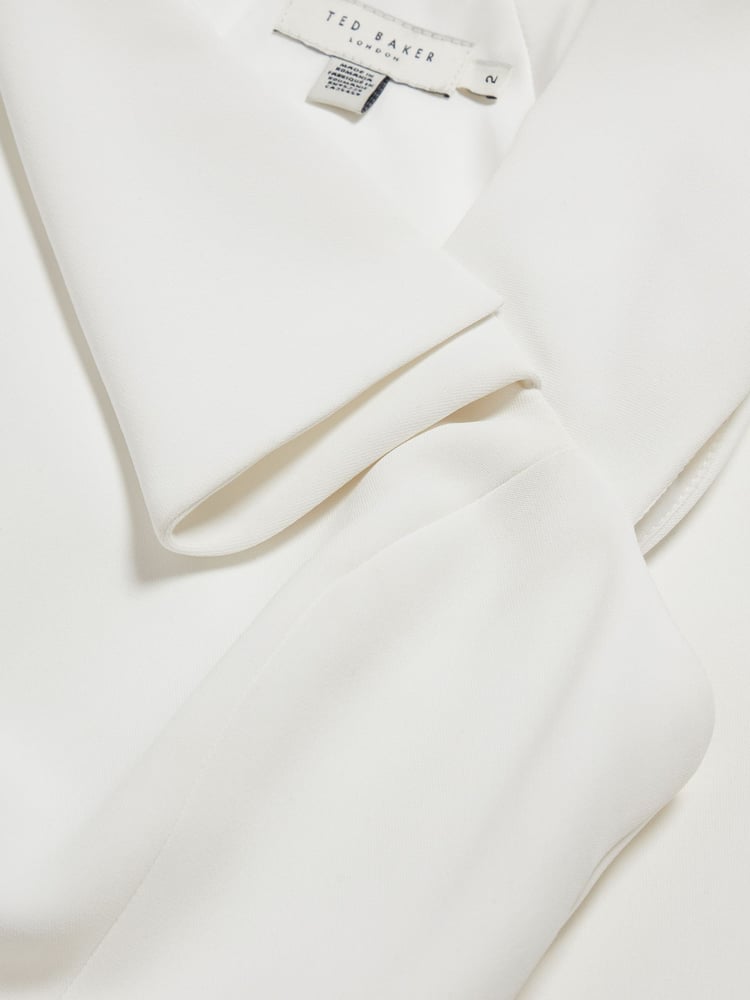 Ted Baker White Bayree-Asymmetric Folded Neckline Midi Dress - Image 5 of 5