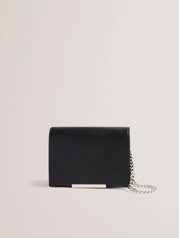 Ted Baker Black Rousen Bar Detail Leather Crossbody Bag - Image 1 of 4