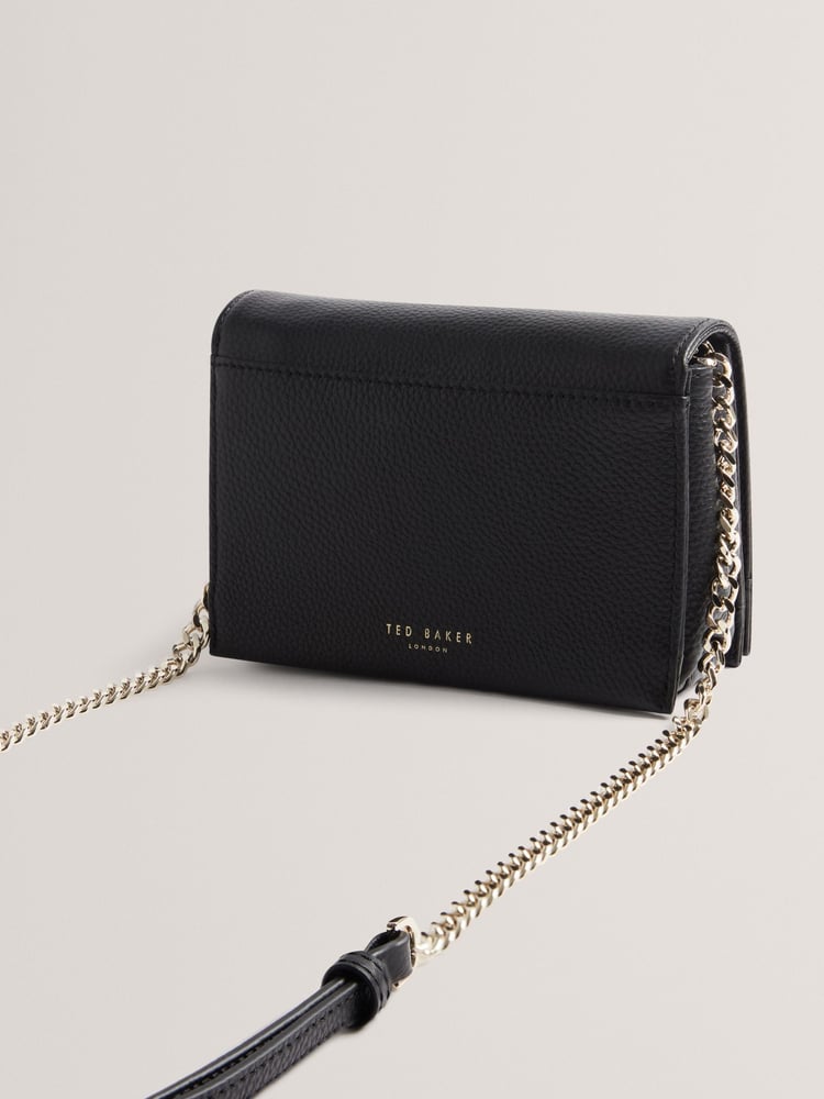 Ted Baker Black Rousen Bar Detail Leather Crossbody Bag - Image 2 of 4