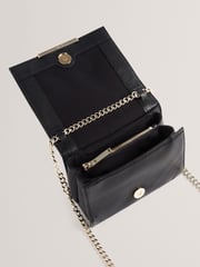Ted Baker Black Rousen Bar Detail Leather Crossbody Bag - Image 4 of 4